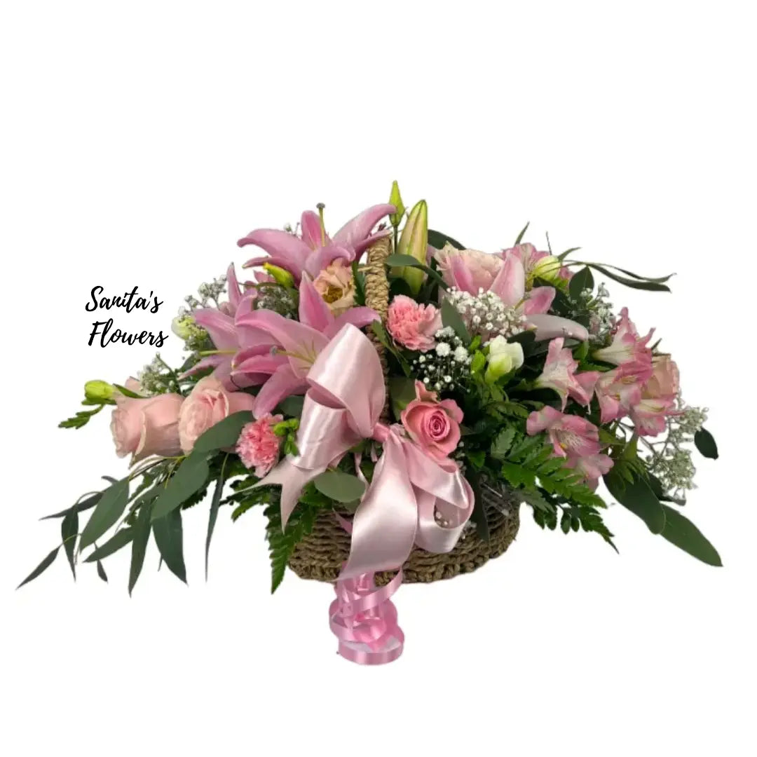 hanging baskets with flowers
