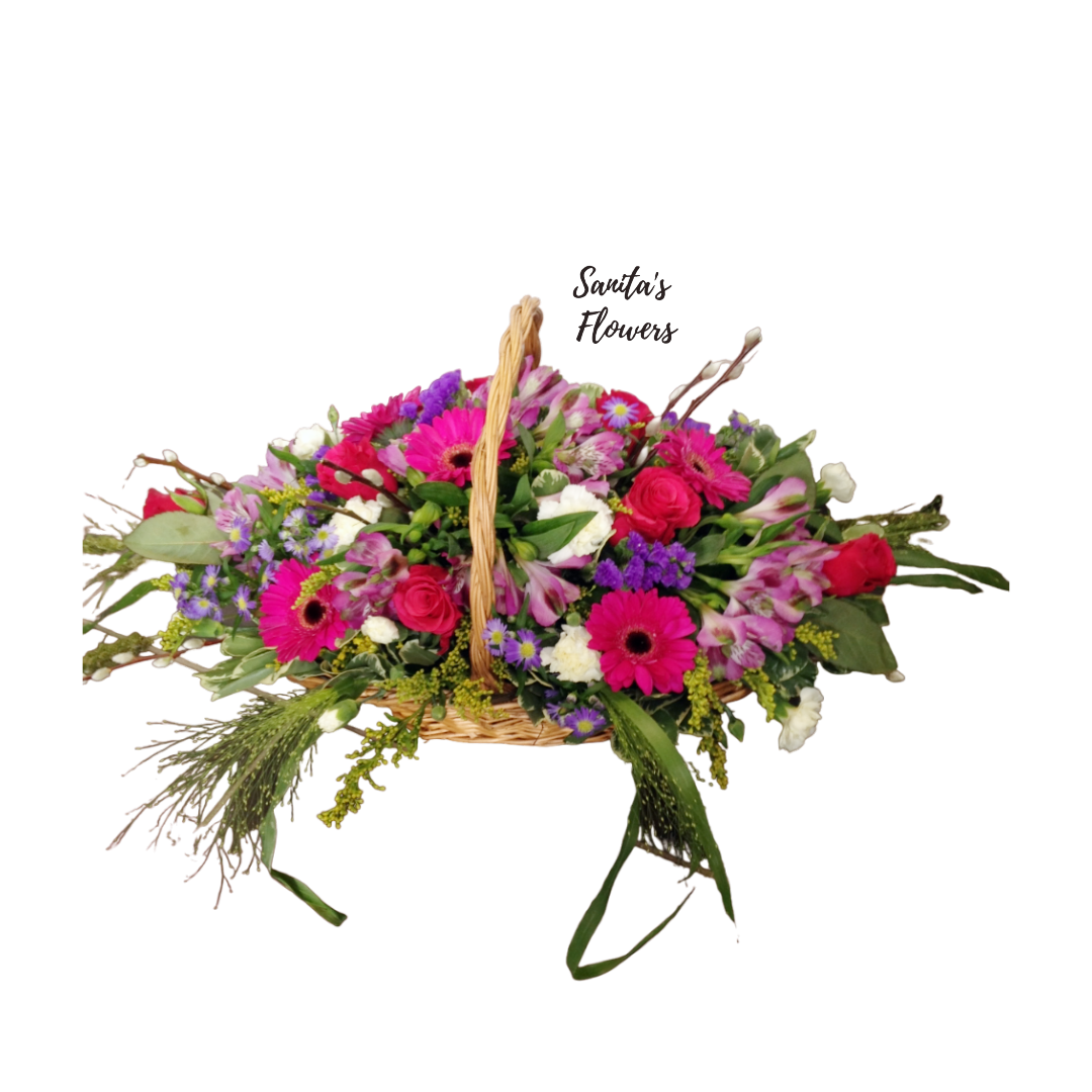 flowers in basket