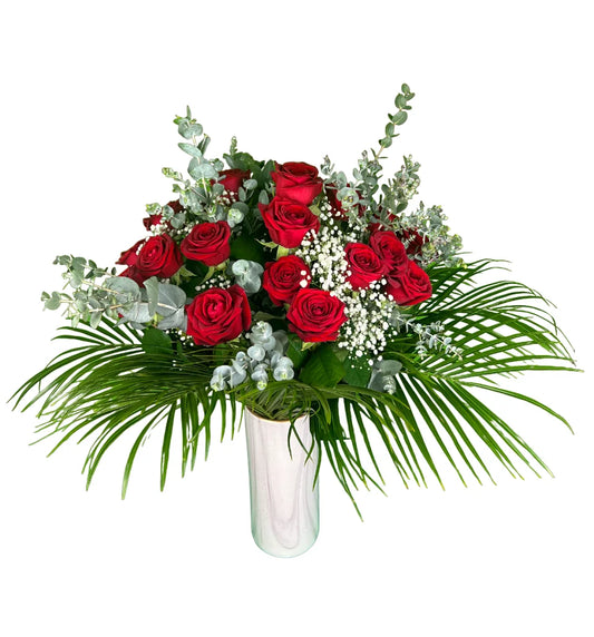 bouquet with red roses