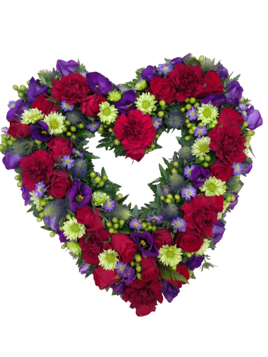 open heart funeral flowers