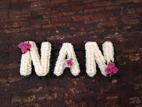 Funeral Letters – White Based With Floral Spray